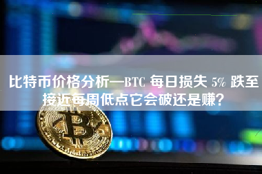 比特币价格分析—BTC 每日损失 5% 跌至接近每周低点它会破还是赚？