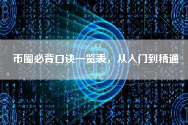 币圈必背口诀一览表，从入门到精通